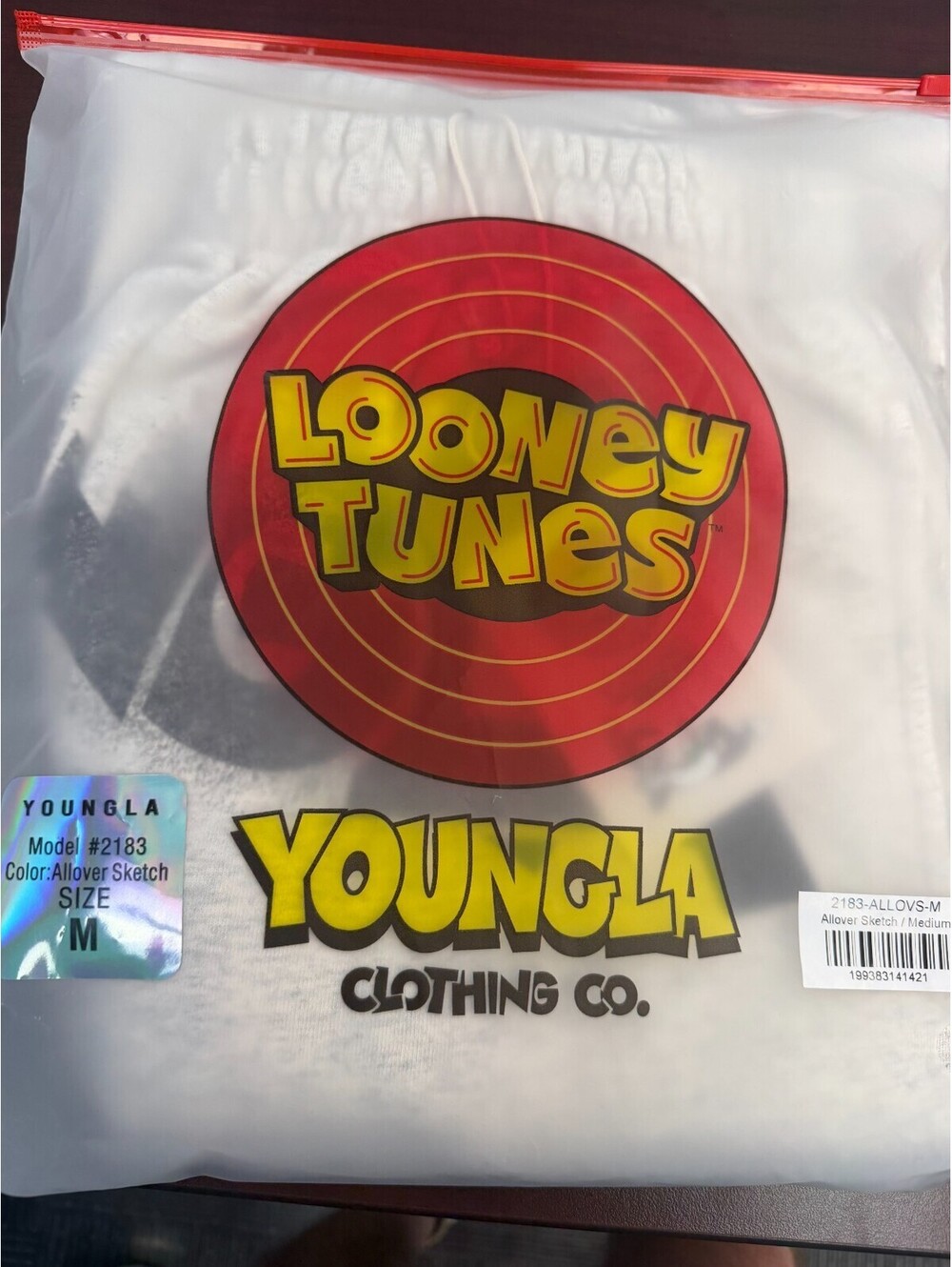 YoungLA- Medium- 2183 - Looney Tunes Squad Sweats- Allover Sketch- SoldOut! - Picture 2 of 5